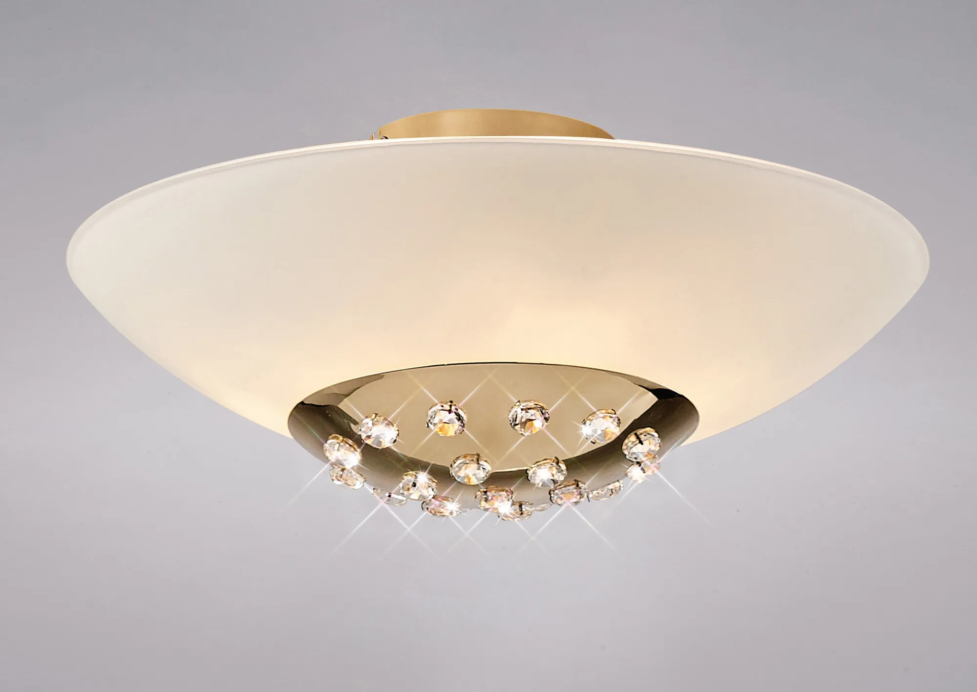 IL30692  Amada Crystal  Flush Ceiling 6 Light French Gold